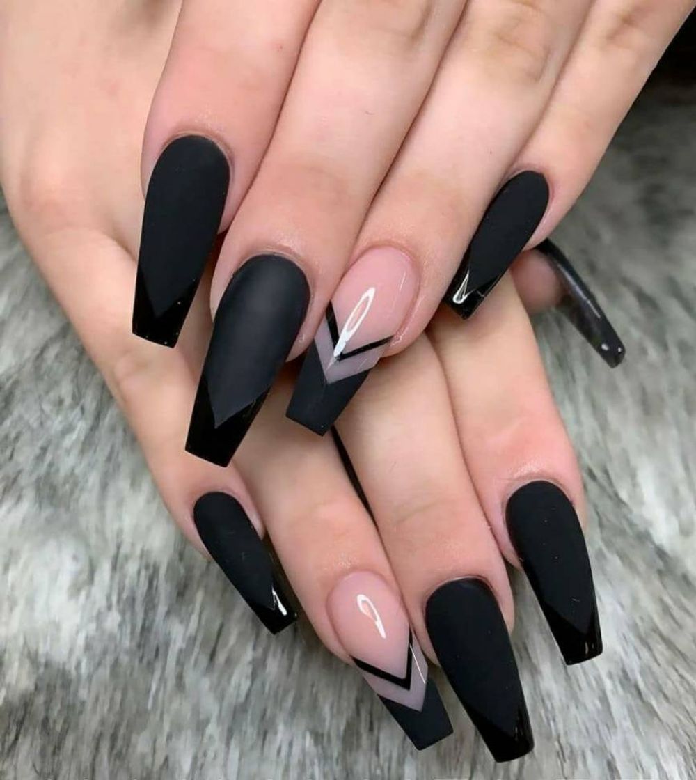 Fashion black nails 💅