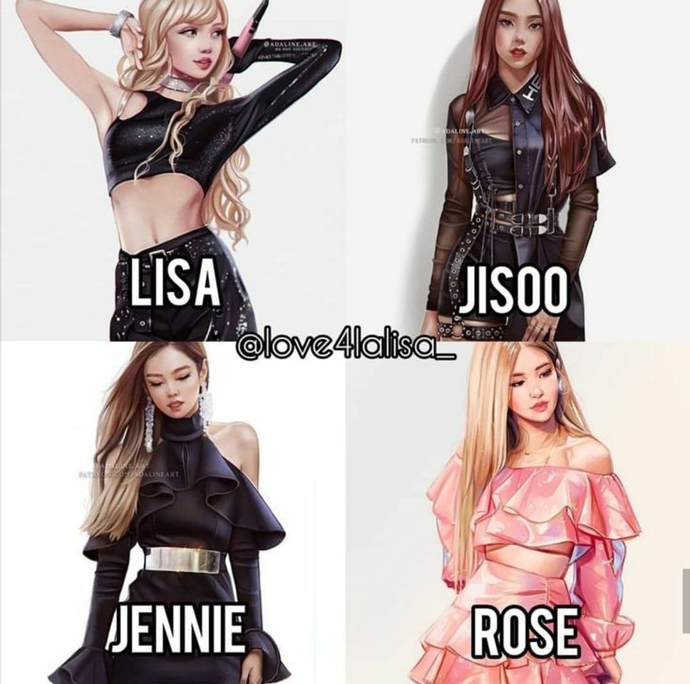 Moda Desenho do Black pink