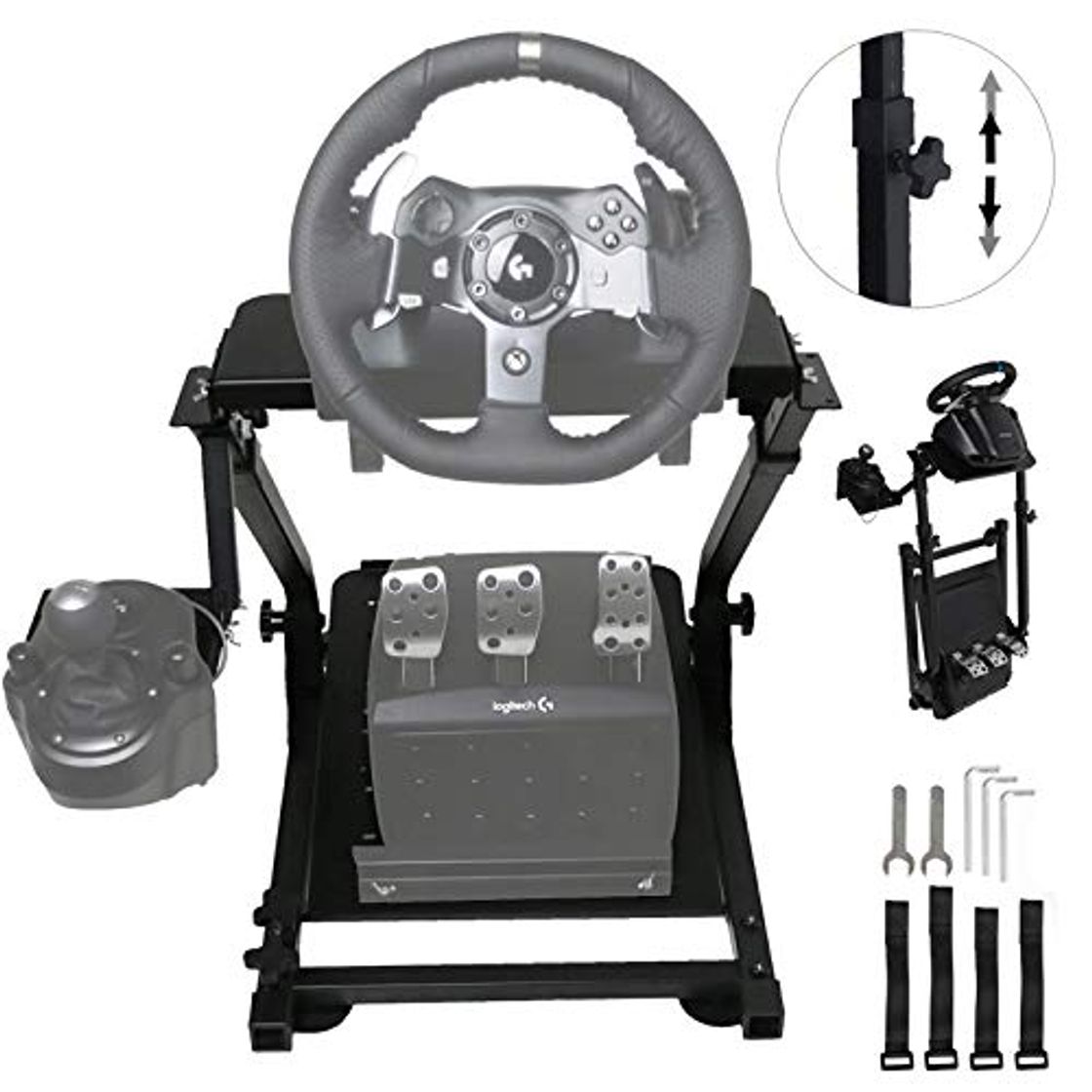 Producto Husuper Soporte para Volante 57 x 49 cm Soporte de Volante Universal Plegable G25 G27 G29 y G920 Wheel Stand Pro Compatible con Logitech G25 G27 G29 y G920 Soporte Volante Logitech g29 Wheel Stand Pro