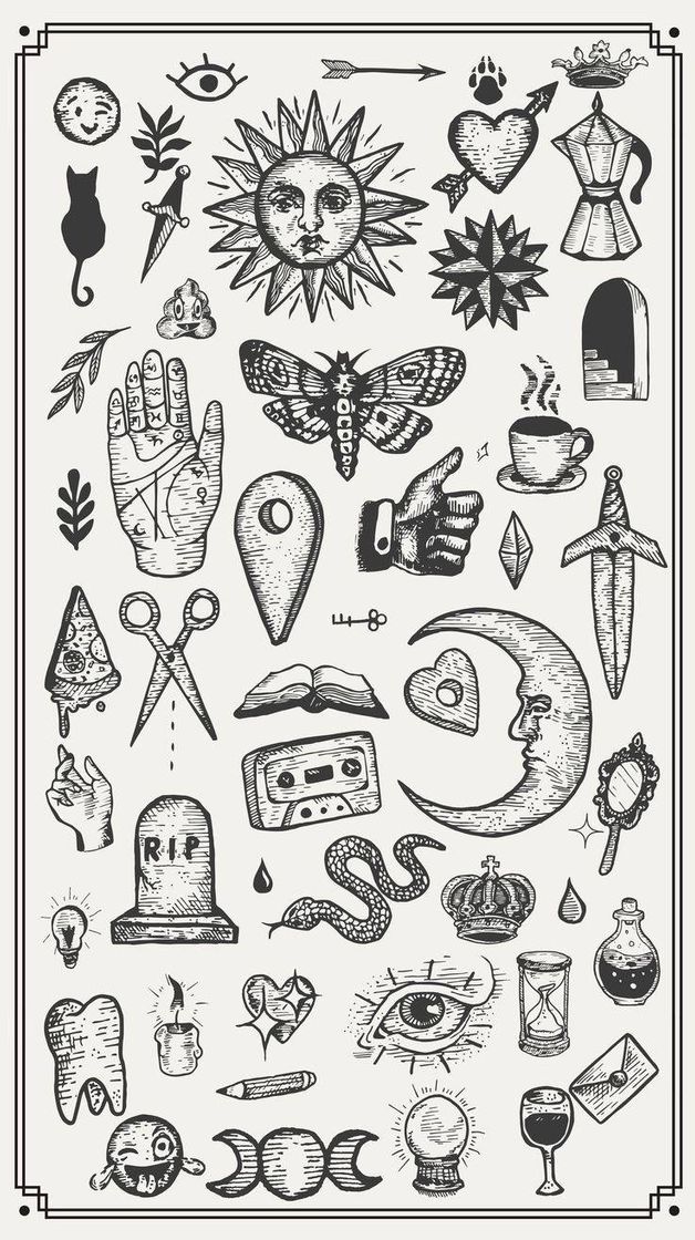 Moda Tatuagens ilustrações ✨🏕