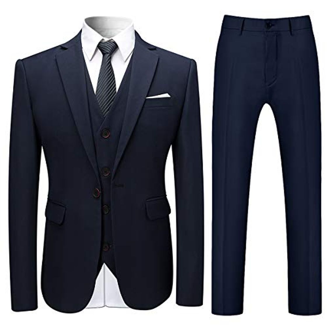 Social Trajes para Hombre Traje de Esmoquin de Boda Slim Fit de 3 Piezas para Hombres Un botón Traje Formal Chaqueta Blazer Chalecos Pantalones
