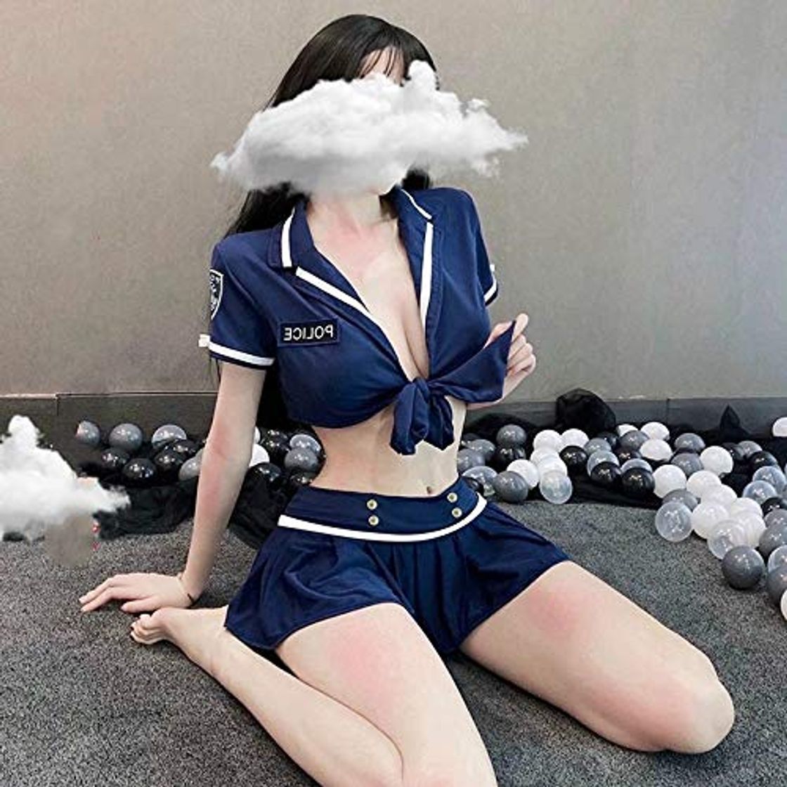 Moda YINSHENG Disfraz de lencería erótica Sexy Uniforme de Mujer policía Azul Fantasía Disfraz de Colegiala Sexy Lencería Sexy Traje de Marinero Mini Falda de Anime Uniforme Conjunto de Ropa Interior