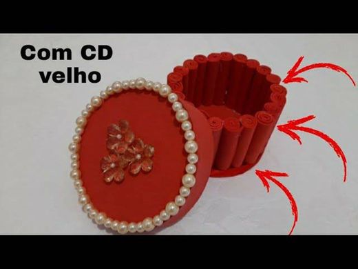 porta joias feito com cd e Eva ( ideia para reciclar cd e dvd). - YouTube