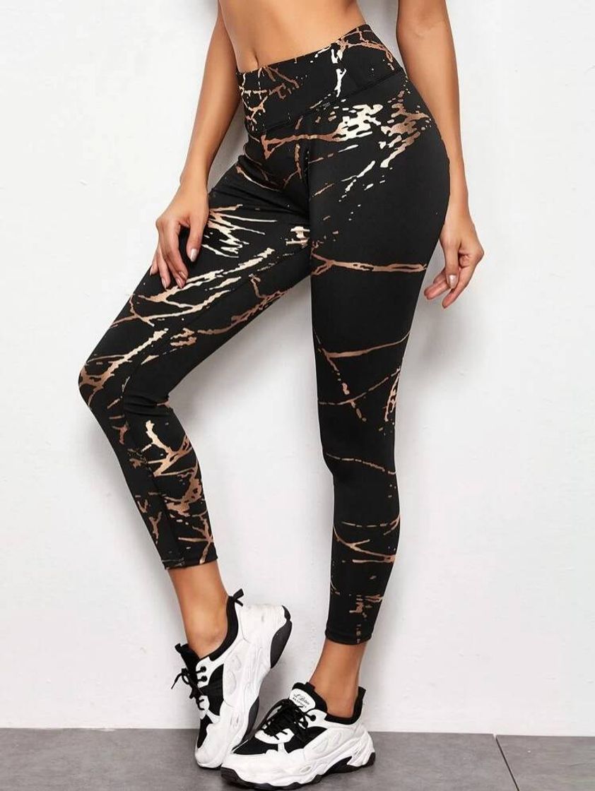 Social Leggings Deportivos Gráfico Negro

