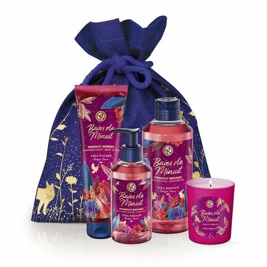 Social Kit Exfoliante Bayas de Medianoche + Vela y Bolsa - Yves Roc