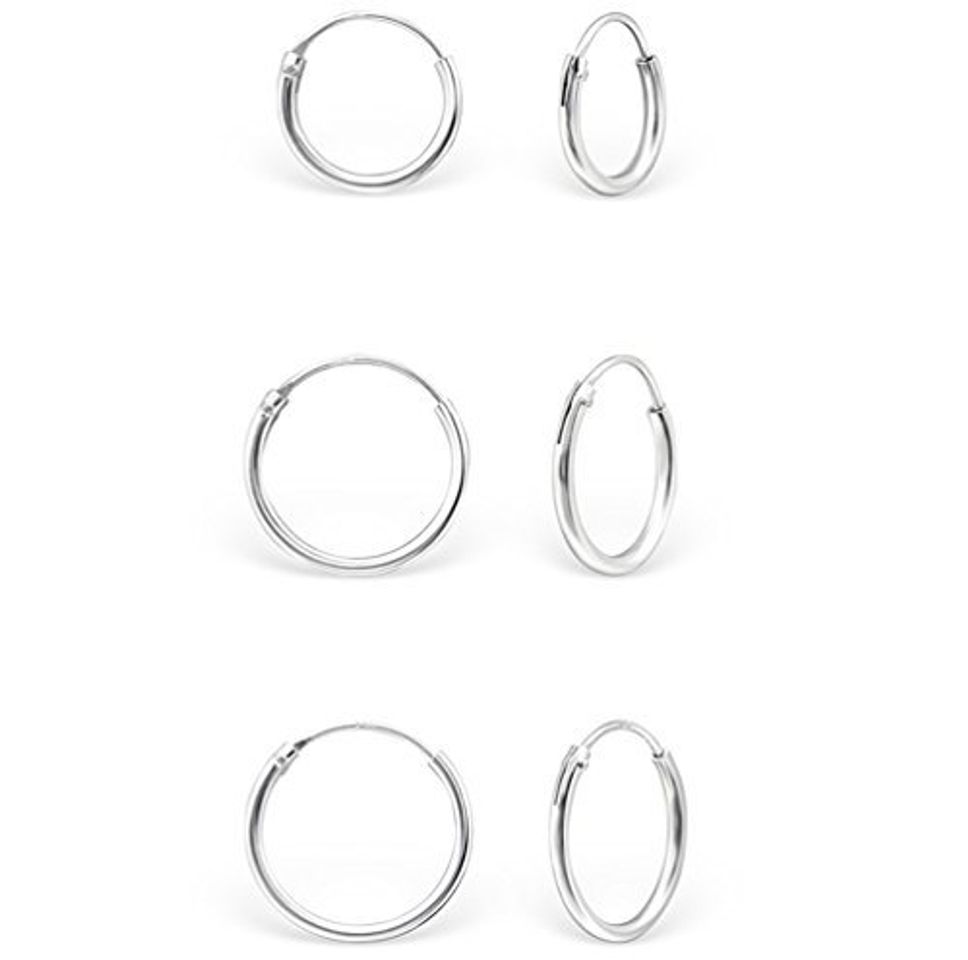 Lugar DTP Silver - Conjunto de 3 pares de Pendientes de Aro -