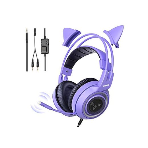 SOMIC G951S Púrpura Auriculares para juegos con micrófono