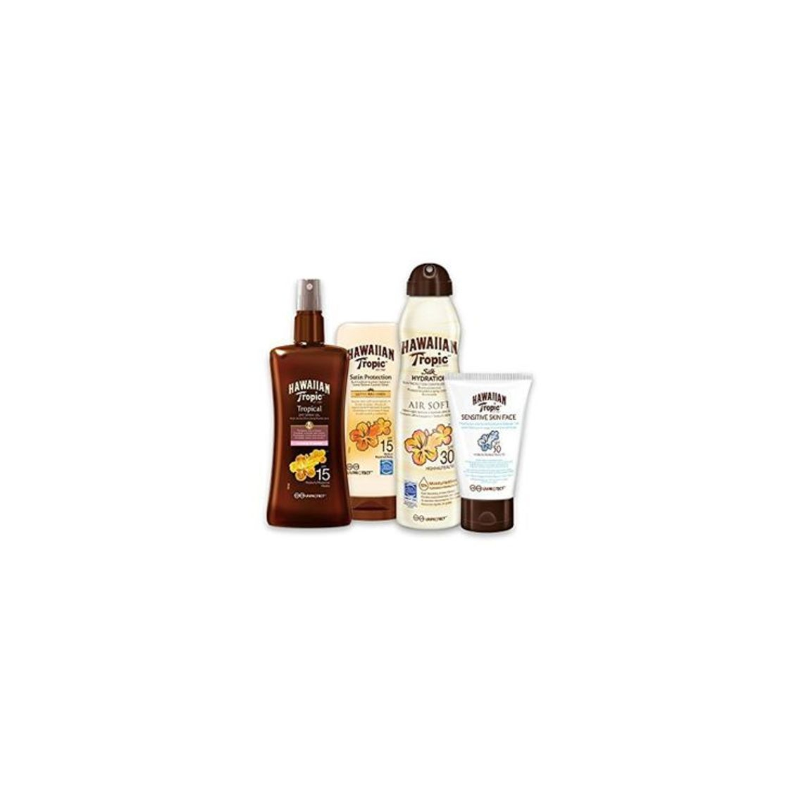 Producto Hawaiian Tropic PACK Media Protección - Kit con Aceite Seco Bronceador Spray