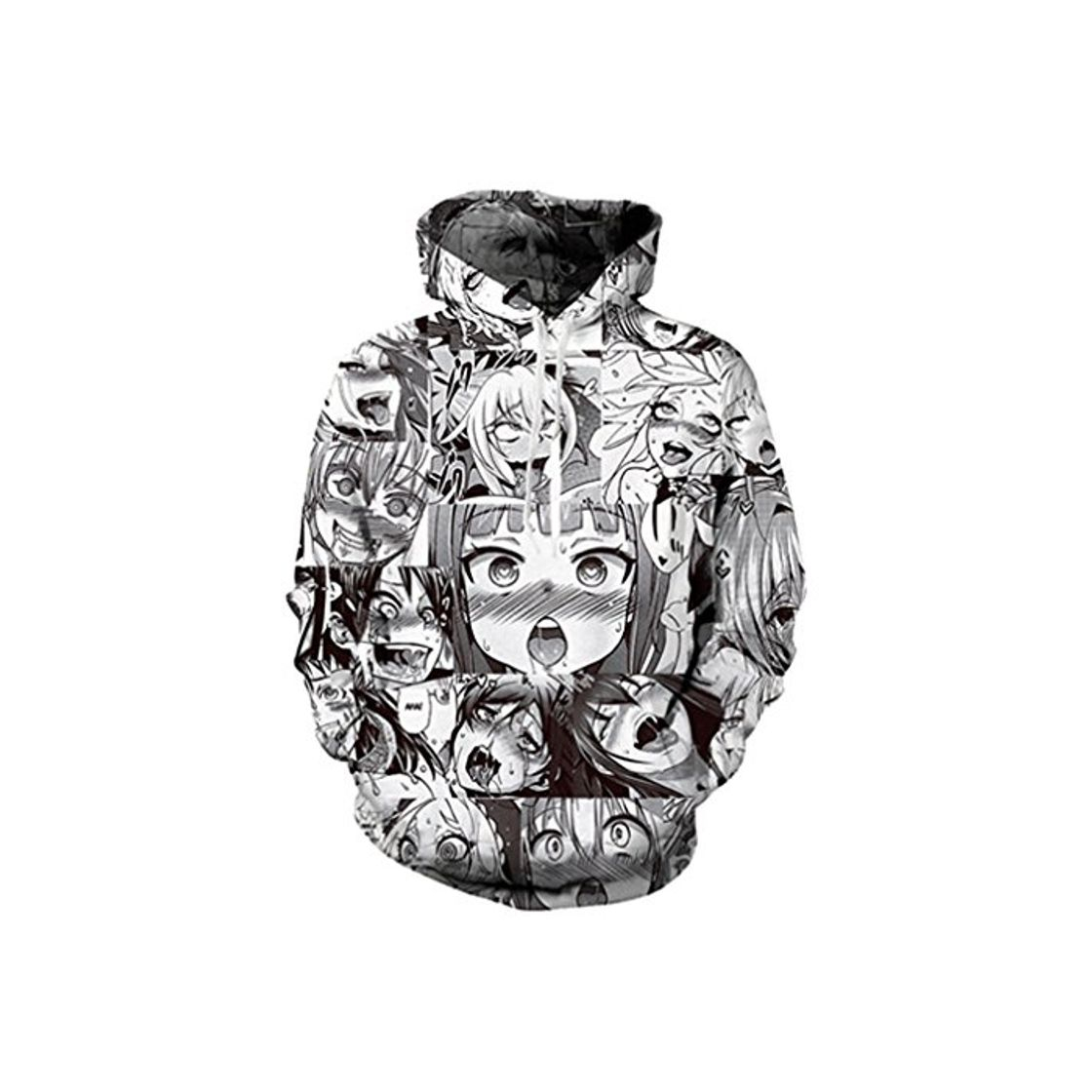 Fashion Sudaderas con Capucha Sudadera con Capucha de Manga Larga de los Hombres de otoño Invierno Nueva Ahegao Hoodies L