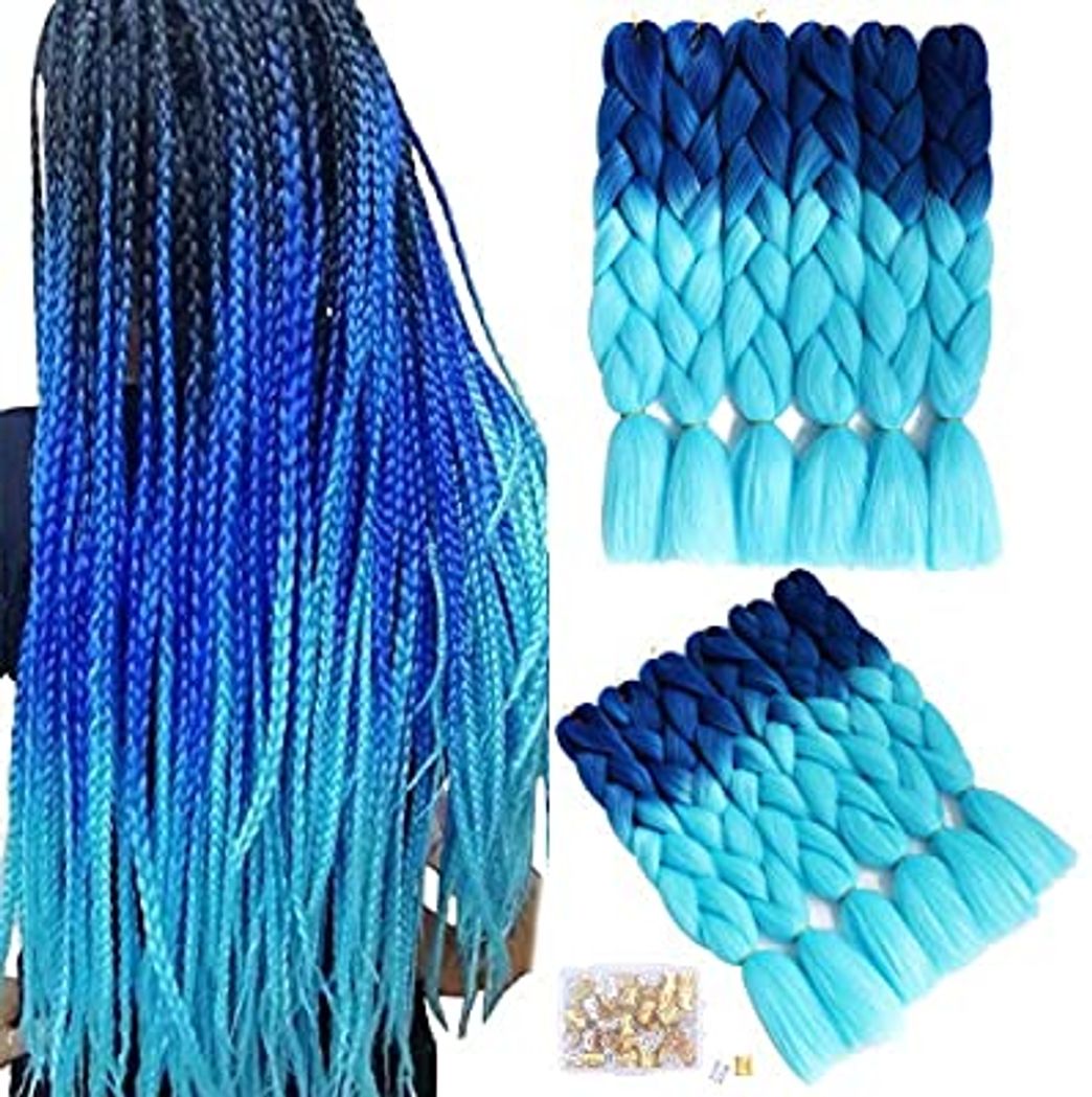 Product 6Pack Extensiones de cabello Ombre Jumbo Braiding Hair Tres tonos Kanekalon Jumbo