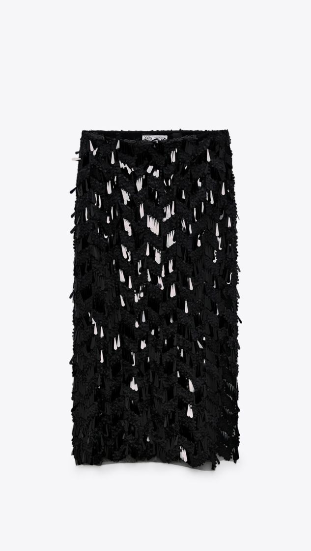 Fashion SEQUIN MIDI SKIRT - Black