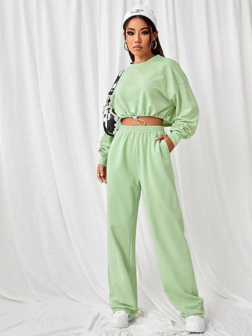 Moda Conjunto verde pastel / SHEIN