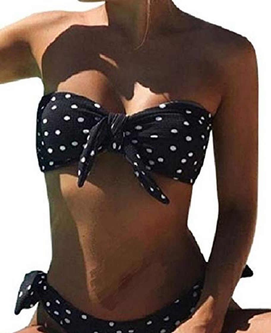 Fashion UMIPUBO Bikini Mujer Dos Piezas Ropa con Estampado de Lunares Push-Up Traje