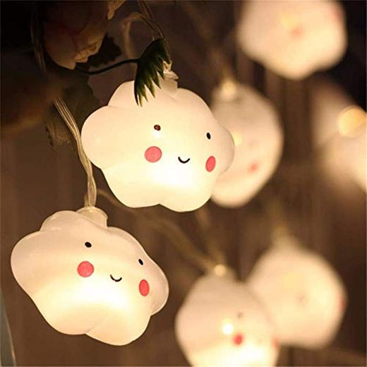 Linghuang 20 LED Nubes Blancas Cálidas Luces de Hadas Luz Decorativa Luces