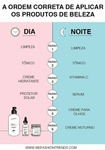 Qual a ordem correta de aplicar cosméticos?