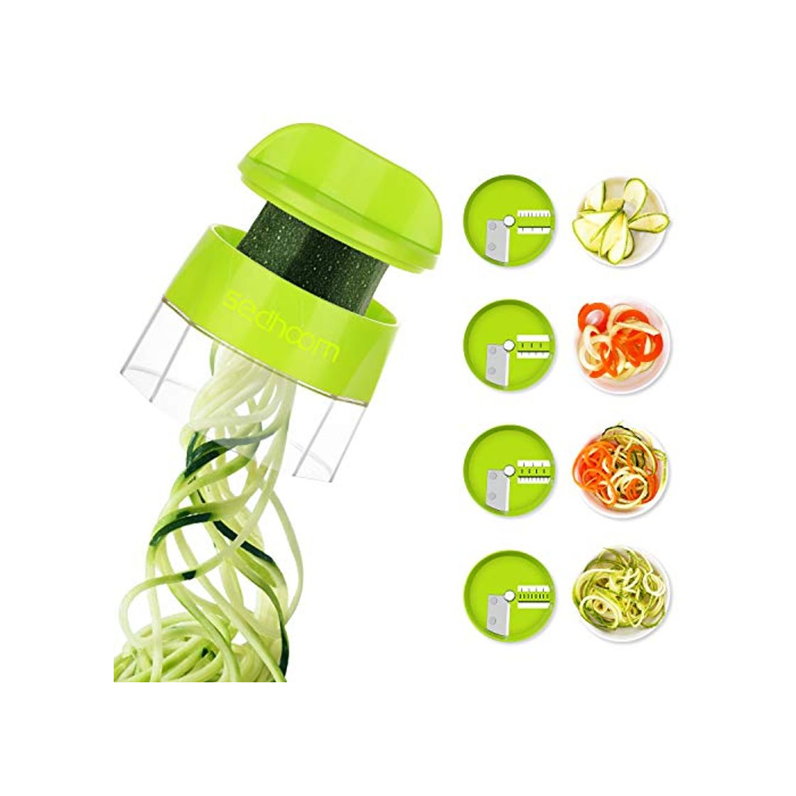 Social Sedhoom Cortador de Verdura 4 en 1 Rallador de Verduras Calabacin Pasta