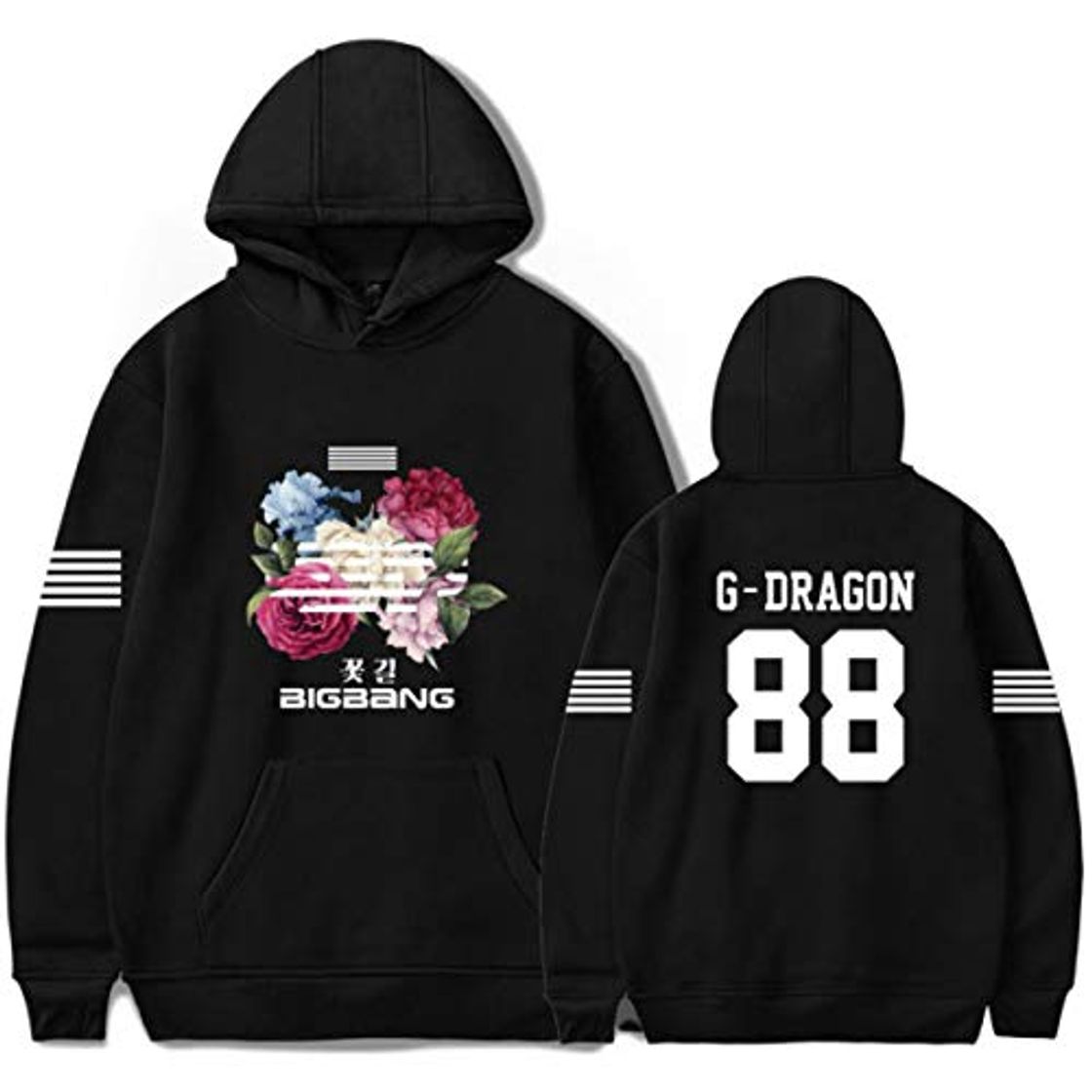 Fashion KPOP Bigbang Otoño Invierno Sudaderas con Capucha Manga Larga Impreso Sudaderas Pullover