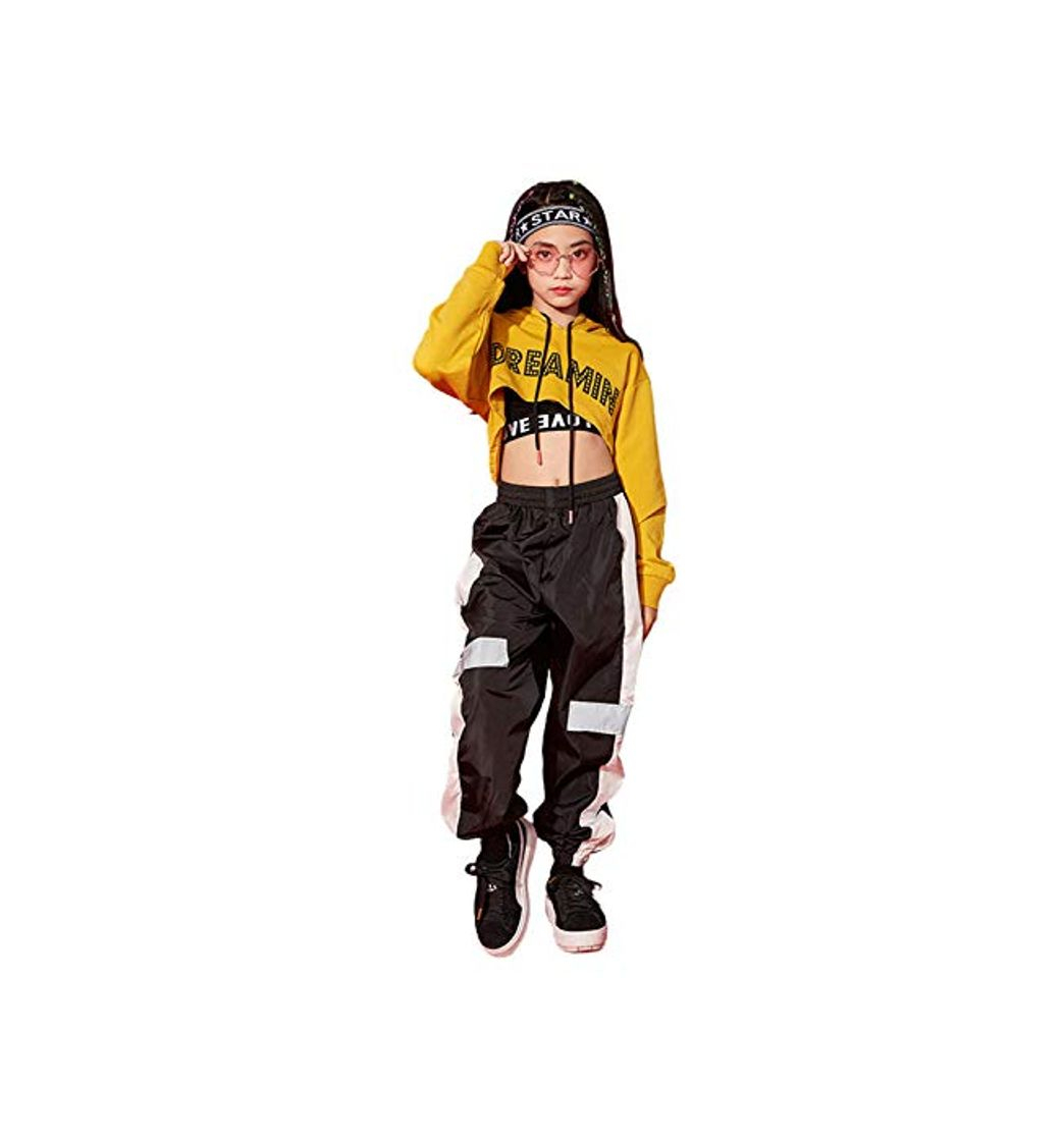 Fashion 3Pcs Girls Hip Hop Dance Costume Niños Street Dance Clothes Set Sudadera