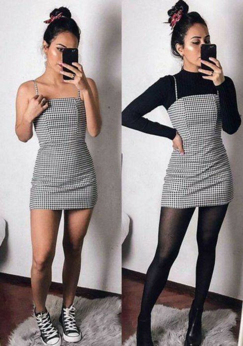 Moda Vestido quadriculado 