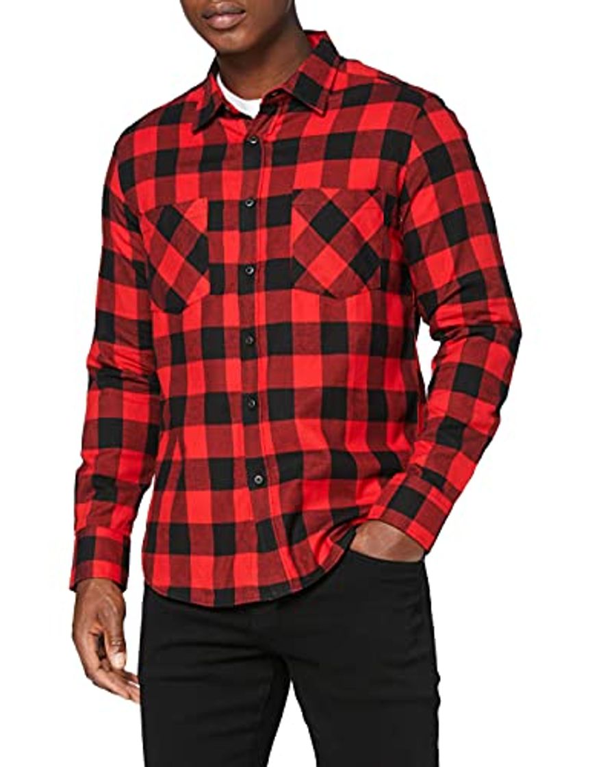 Fashion Urban Classics Checked Flanell Shirt - Camisa, negro