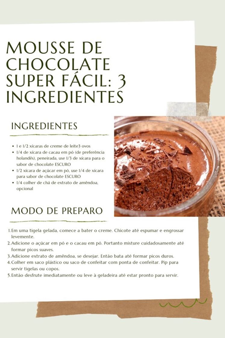 Moda Mousse de Chocolate Fácil e Simples