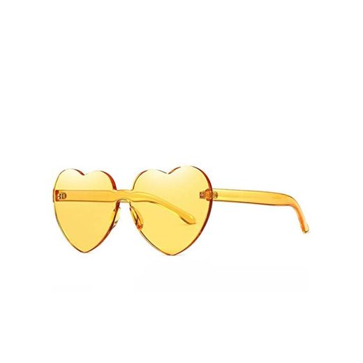 LETAM Gafas de sol Gafas de Sol de Las Mujeres en Forma de corazón Gafas de Sol Oculos Feminino Mujer Gafas Rave Party Girls Gafas sin Montura de Las señoras Lindas Gafas