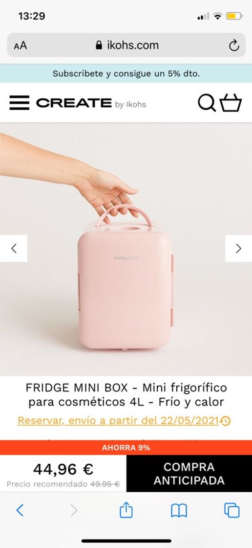 Producto FRIDGE MINI BOX - Mini frigorífico para cosméticos 4L - Frío y