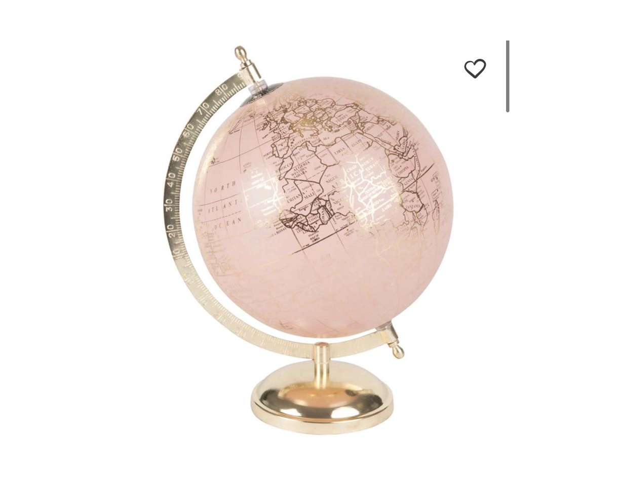 Product Globo terráqueo mapamundi rosa y dorado CLEMENCE ROSY