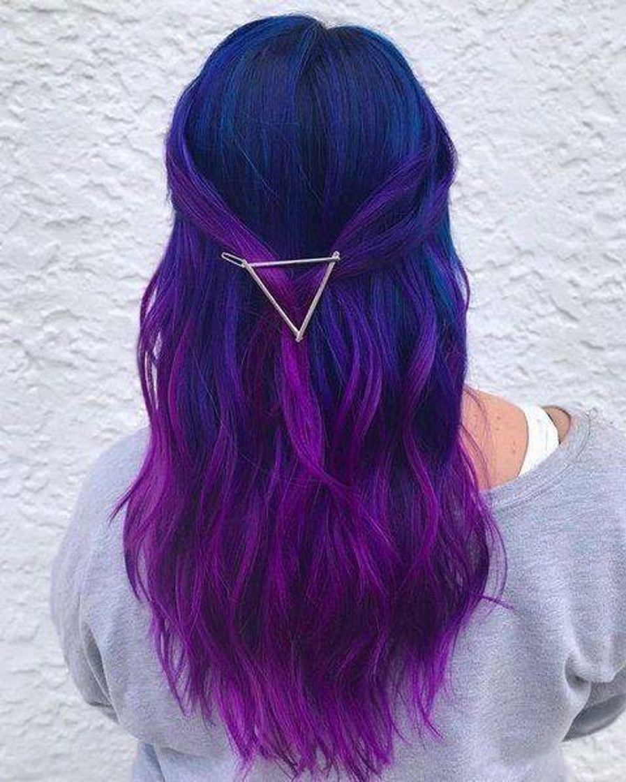 Moda Cabelo roxo com azul