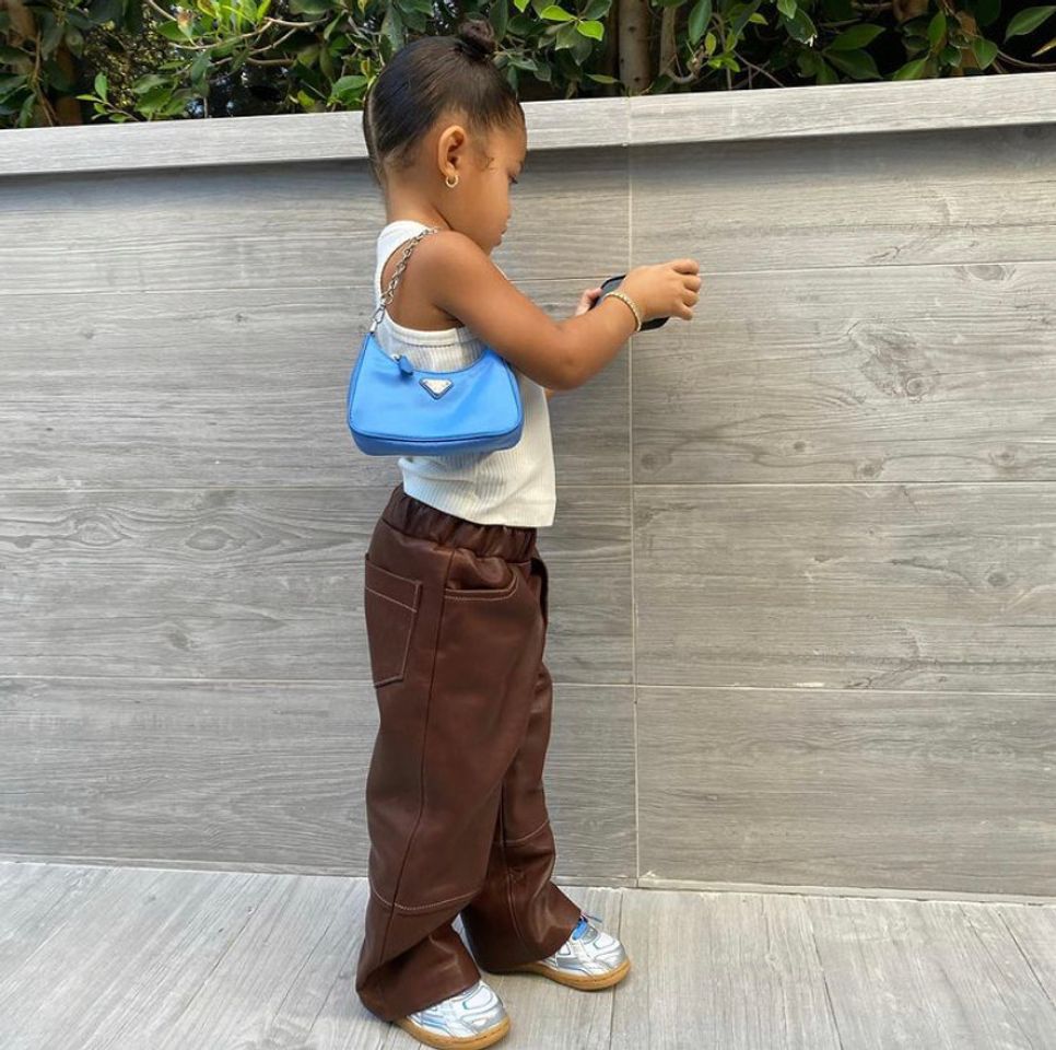Social Stormi com sua bolsa da Prada