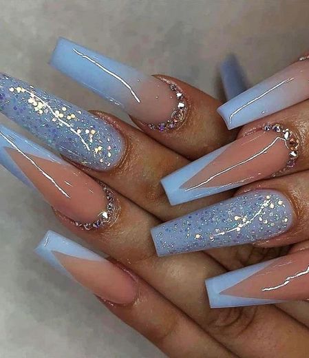 Shape blue nail