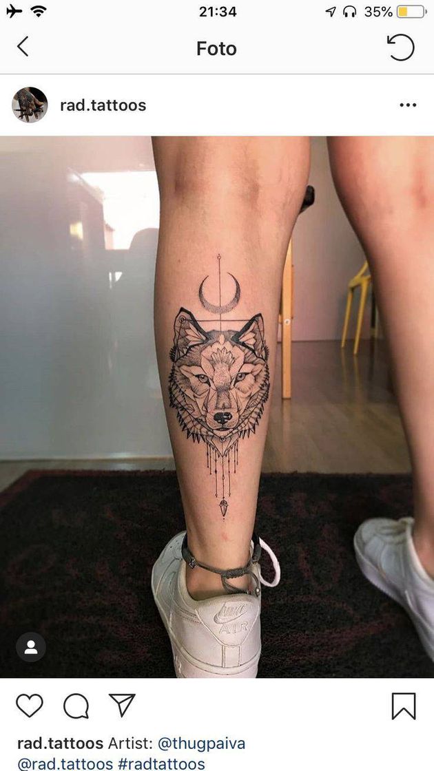 Fashion Tatuagem de lobo