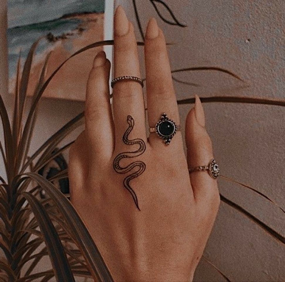 Fashion Tatuagem cobra na mão 