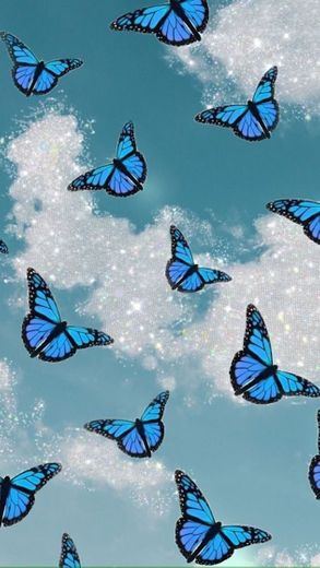 Wallpaper blue butterflys 