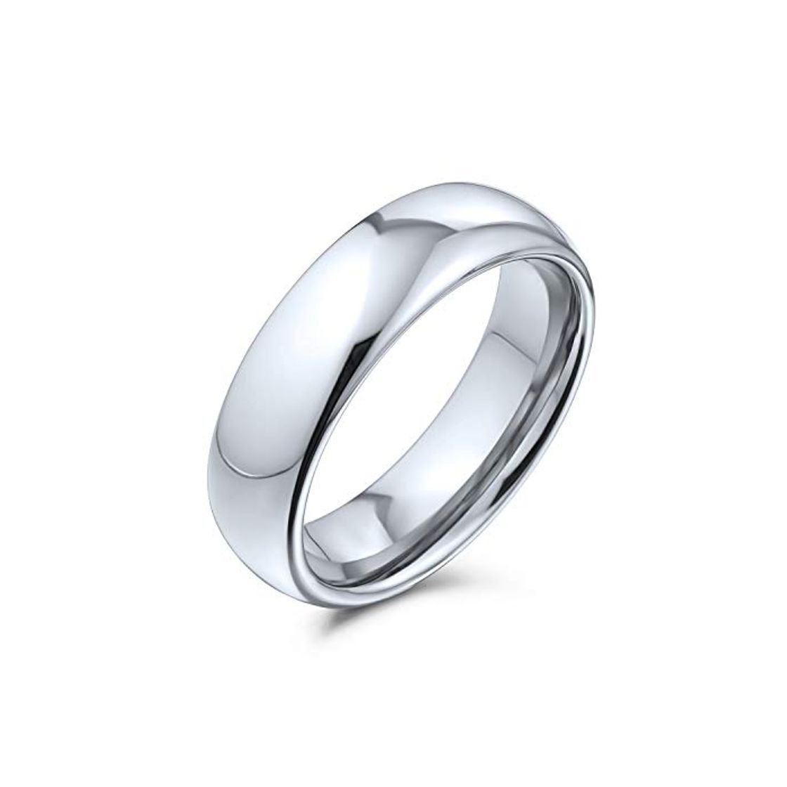 Fashion Bling Jewelry Simple Simple cúpula Parejas Titanium Anillo de Boda Pulido para los Hombres para Las Mujeres Comodidad Ajuste Tono de Plata 5mm