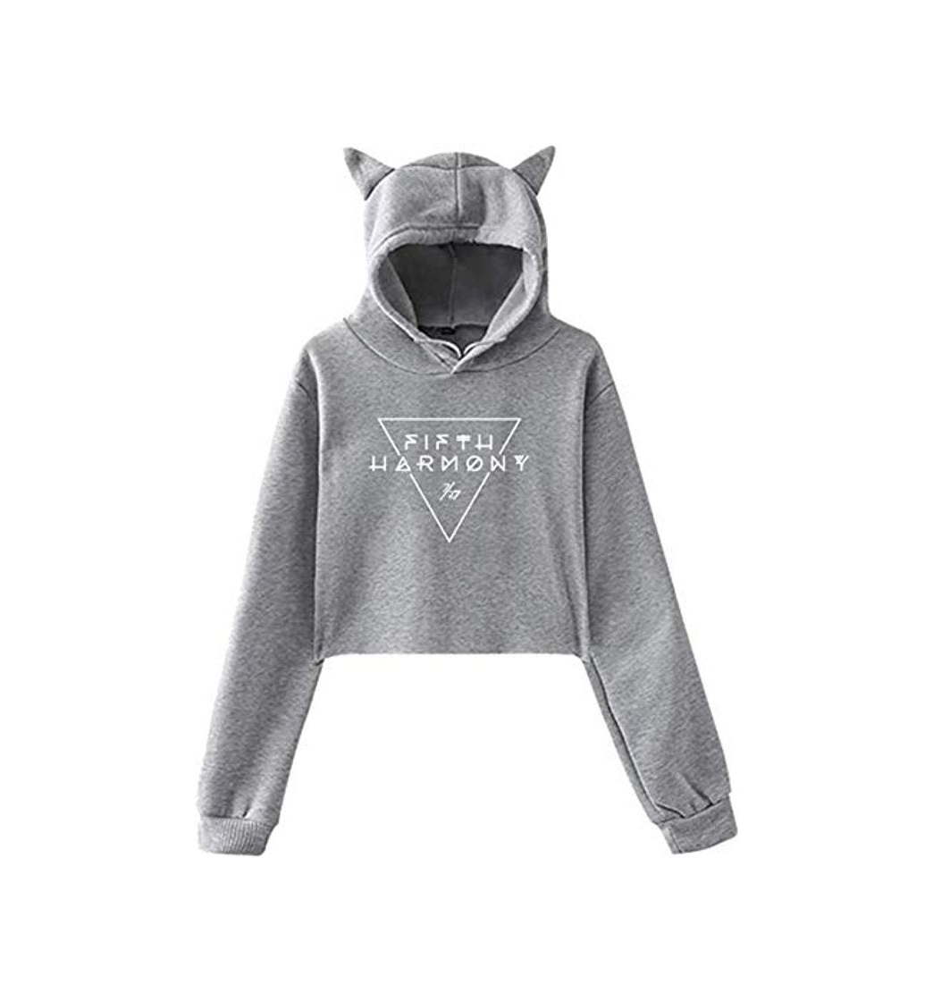 Fashion Fifth Harmony Official Women's Cat Ear Hoodie Short Sweatshirt Crop Top