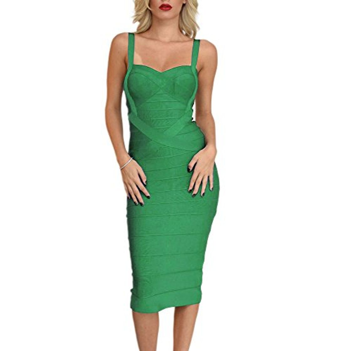 Product HLBandage Women's Spaghetti Strap Midi-calf Rayon Bandage Dres