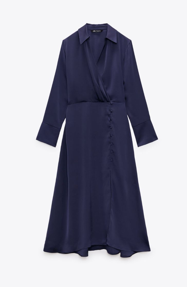 Moda SATIN EFFECT BUTTONED DRESS - Deep blue