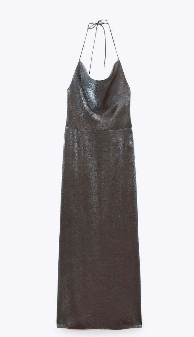 Fashion BACK LACED SLIP DRESS - Silver