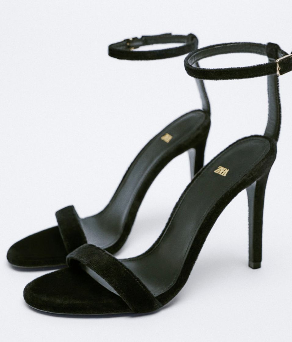 Fashion MINIMALIST VELVET SANDALS - Black