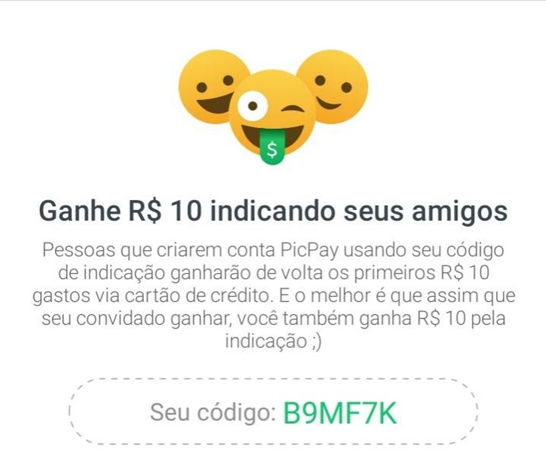 Social Ganhe 10 reais com meu código picpay