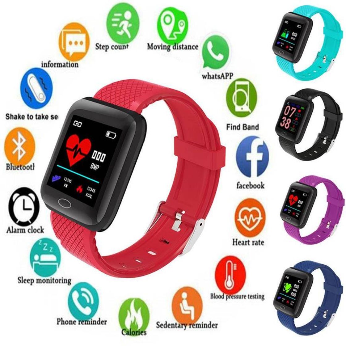 Social Relógio Smartwatch inteligente fitness Android várias cores.