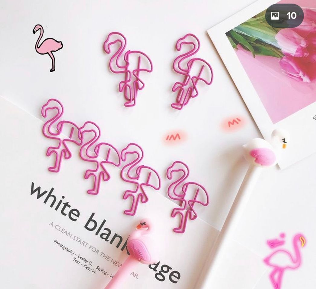 Producto clips de flamingo