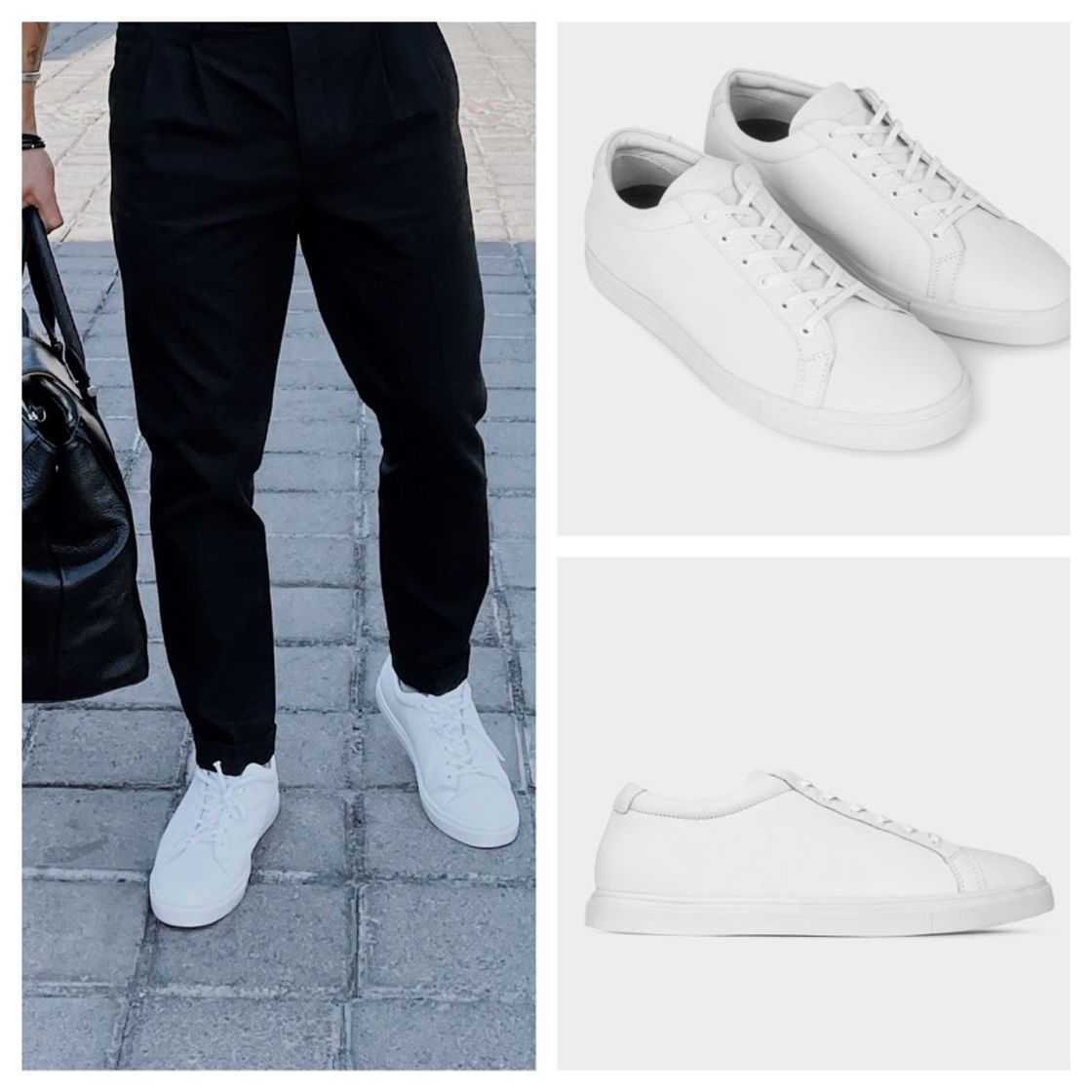 Fashion Sneaker casual piel. Blanco