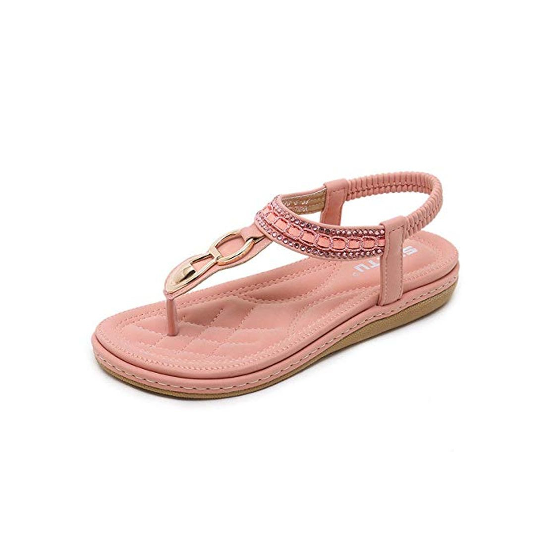 Fashion QIANWEIXI Sandalias Planas Mujer Bohemia Zapatos Mujer Sandalias String Bead Flip Flop