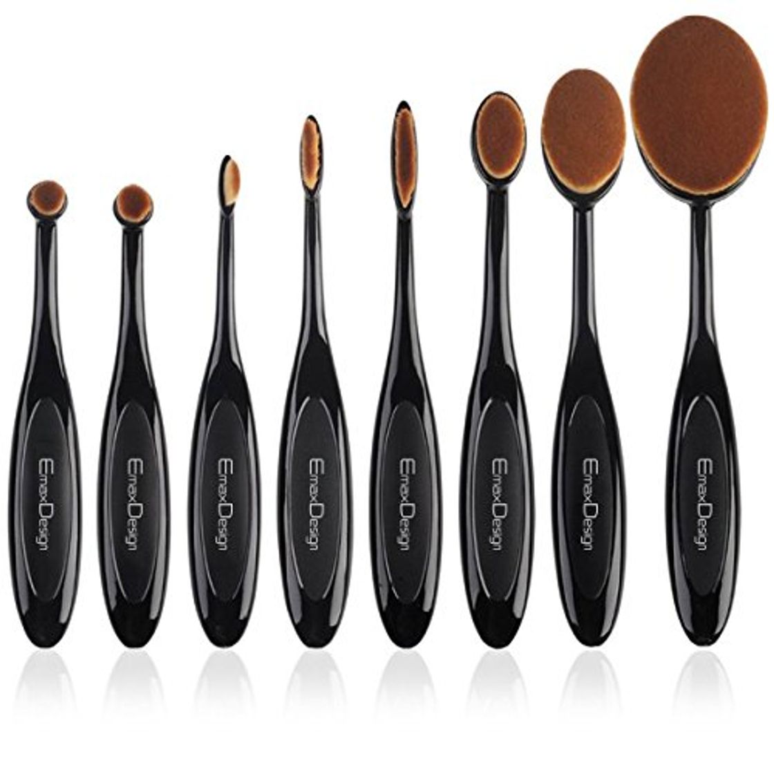 Belleza EmaxDesign ovalada Juego de brochas de maquillaje 8pcs Profesional Fundación Corrector Blending