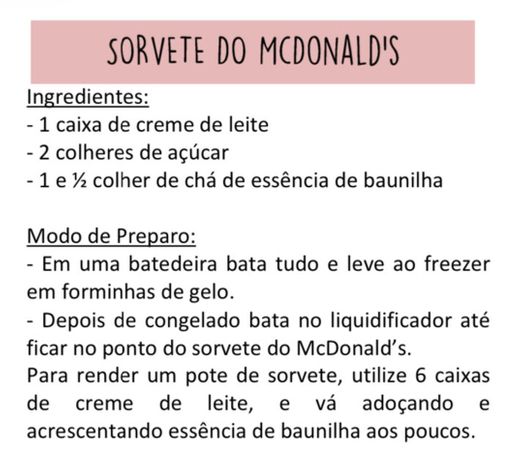 Sorvete do MCDonald’s 😋