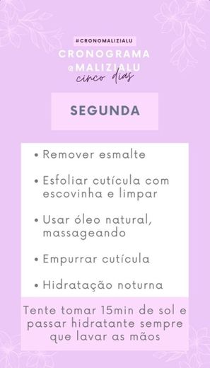 Cronograma para Unhas - (Parte 1)