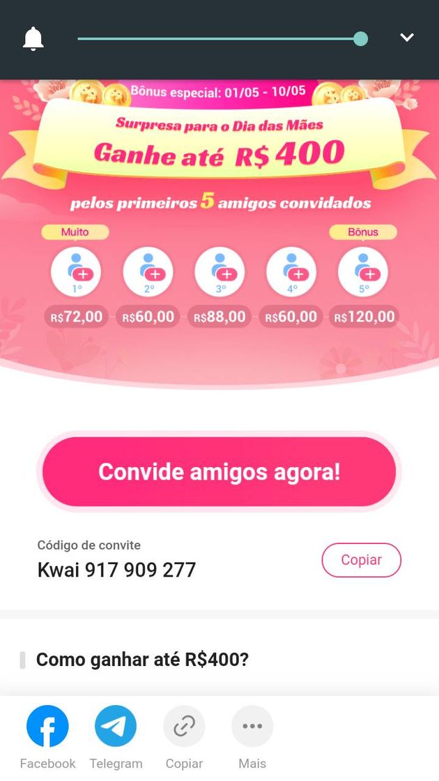 Moda Ganhar dinheiro baixando o Kwai!https://s.kwai.app/s/26dkJGd