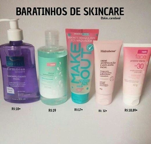 Produtos baratinhos de skin care☘️✨🦋